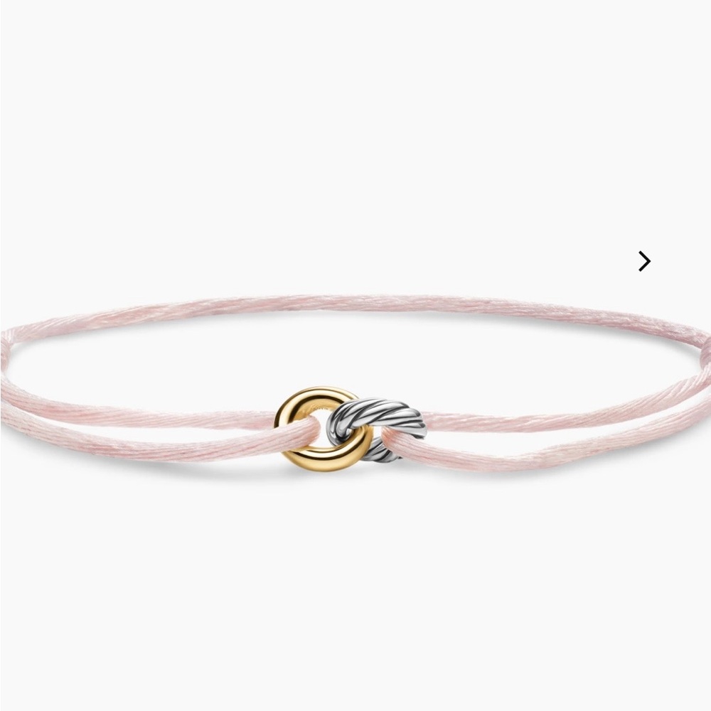 Pink Cord Cable Two-Tone sculpted bracelet adjustable